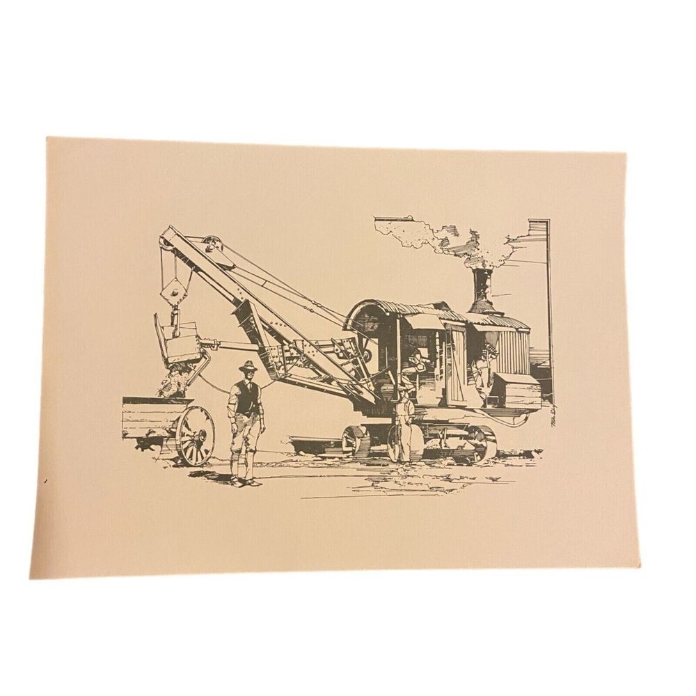 6965 5 Vintage Farm Construction Equipment Drawing Lithographs 18 x 23 inches - Picture 5 of 7